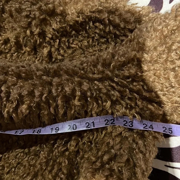 Zara tan fuzzy Sherpa bumper jacket Sz  XS - Picture 11 of 16